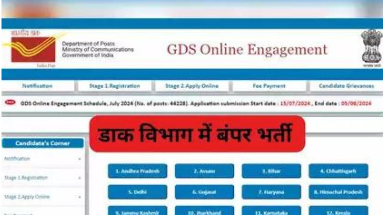 India Post GDS Recruitment 2024 official website