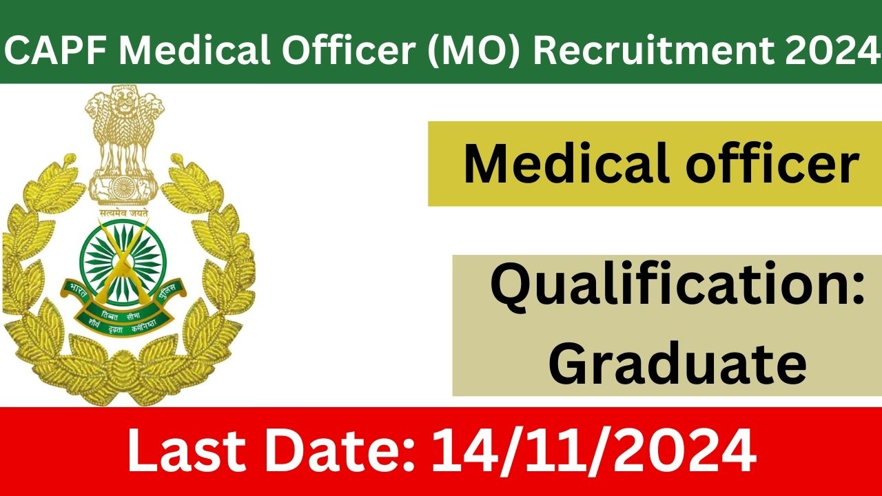 CAPF Medical Officer (MO) Recruitment 2024